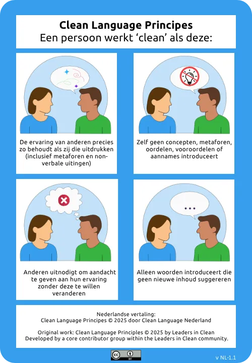 Clean Language Principes inforgraphic